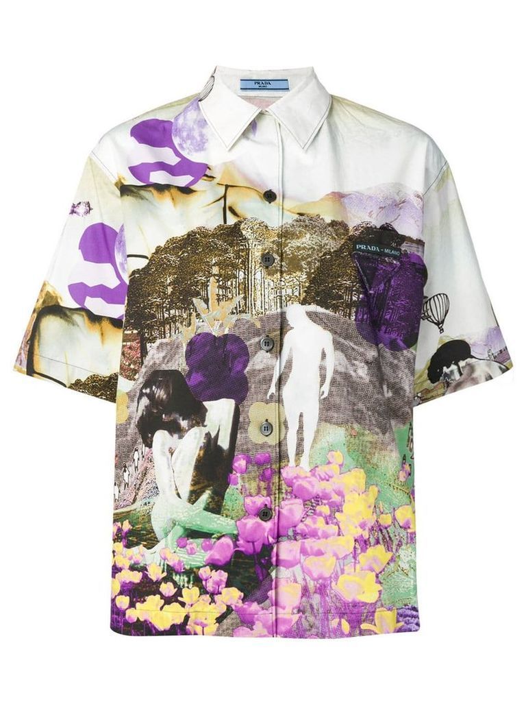 Prada abstract print shirt - Neutrals