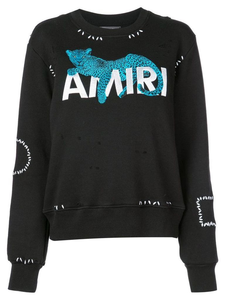 Amiri leopard print sweater - Black