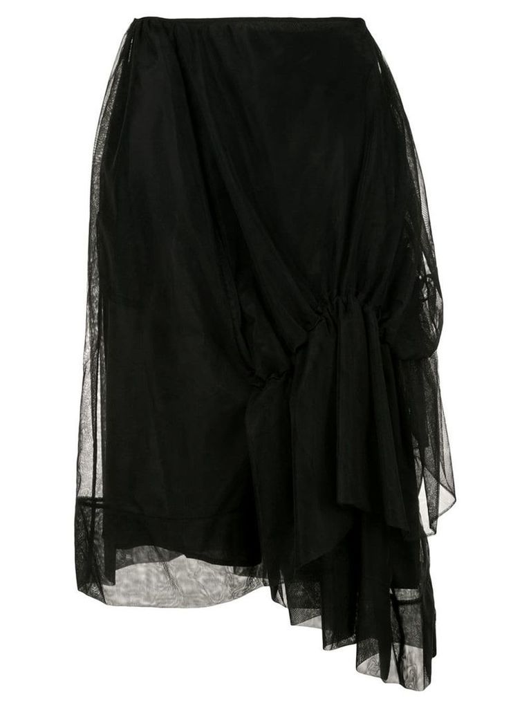 Simone Rocha draped tulle midi skirt - Black
