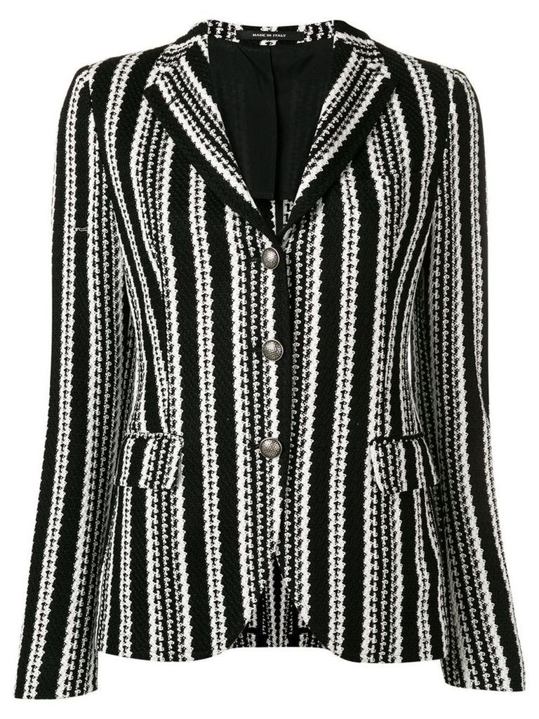 Tagliatore humbug striped knit blazer - Black