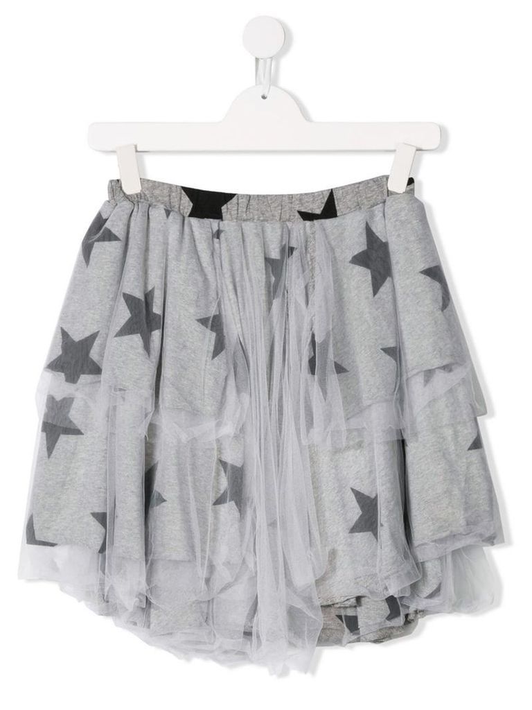 Nununu ruffle star printed skirt - Grey