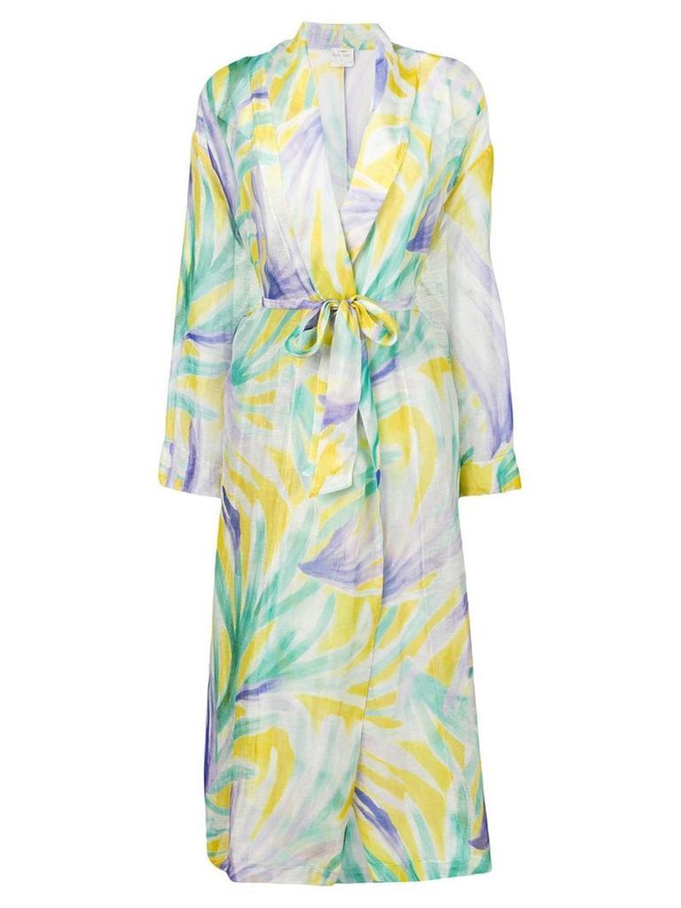 Forte Forte abstract print belted coat - Green