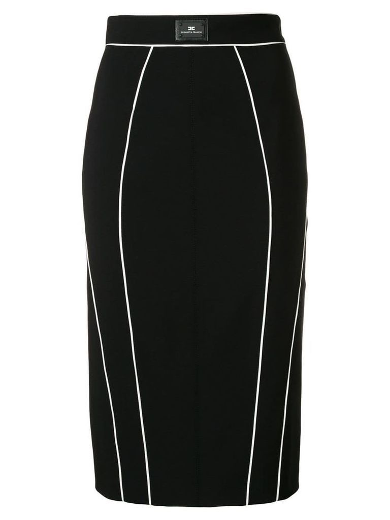 Elisabetta Franchi contrast piped pencil skirt - Black