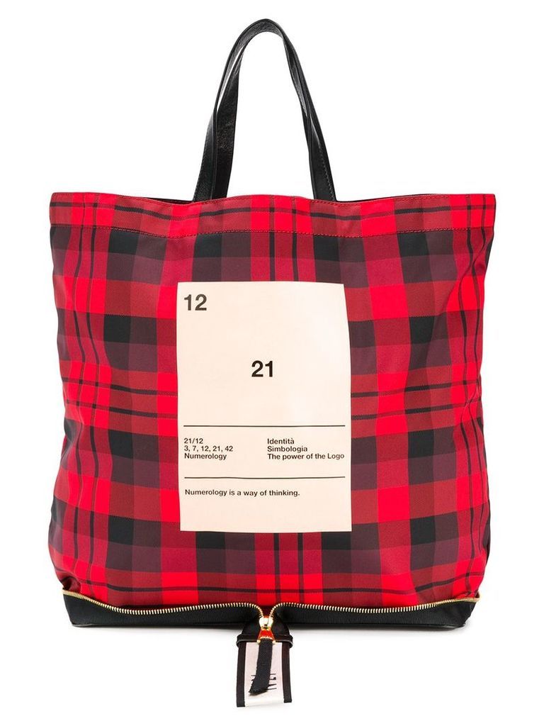 NÂº21 tartan 21-print shopper - Red