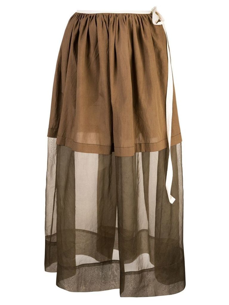 Uma Wang layered skirt - Brown