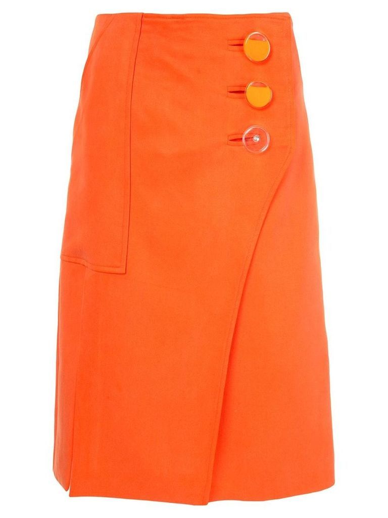 Christopher Esber button split skirt - Orange