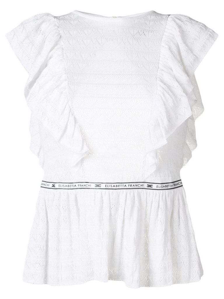 Elisabetta Franchi open back peplum blouse - White