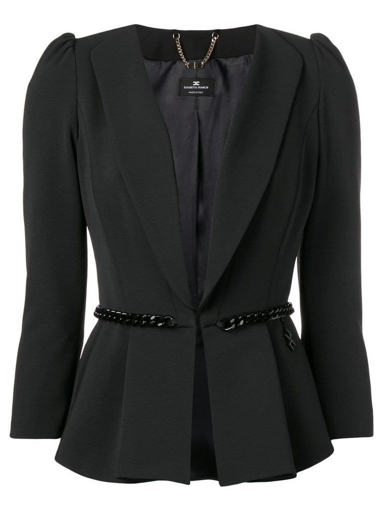 Elisabetta Franchi chain-embellished peplum blazer - Black