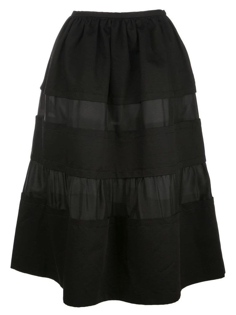 Marni contrast panel flared skirt - Black