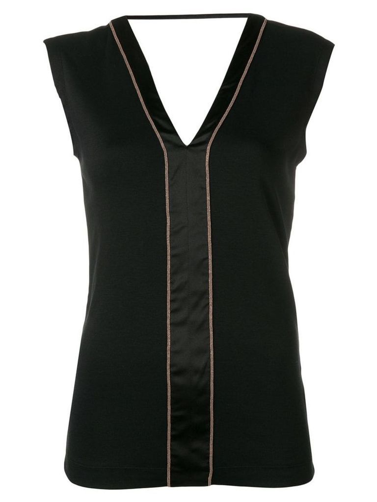 Brunello Cucinelli embroidered blouse - Black