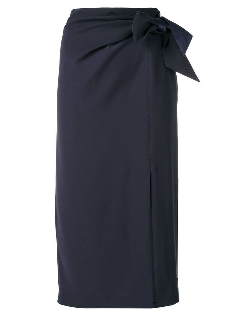 Emporio Armani bow detail straight skirt - Blue