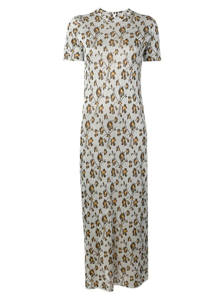 Paco Rabanne embroidered floral dress - Silver