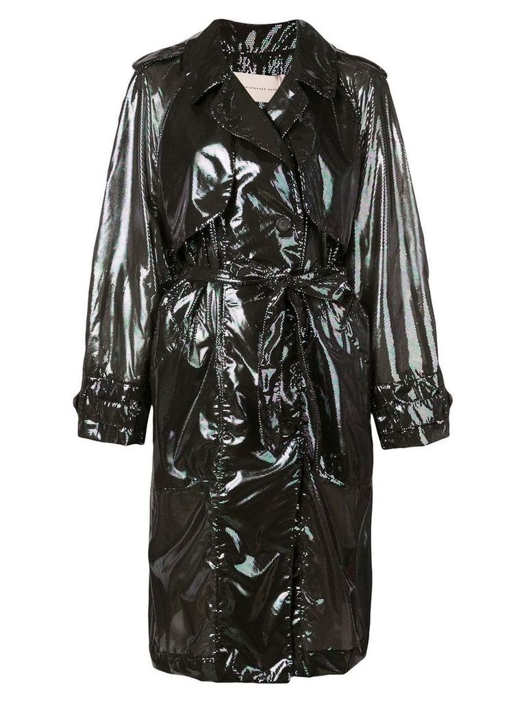 Christopher Kane iridescent trench coat - Black