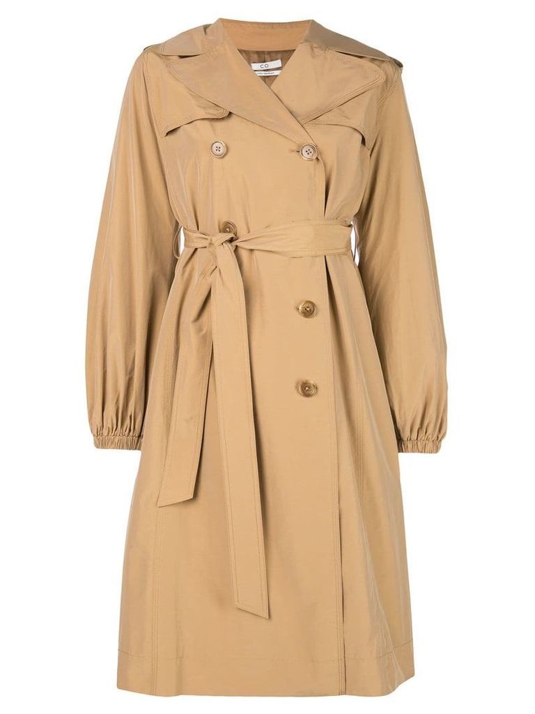 Co double-breasted trench coat - Brown