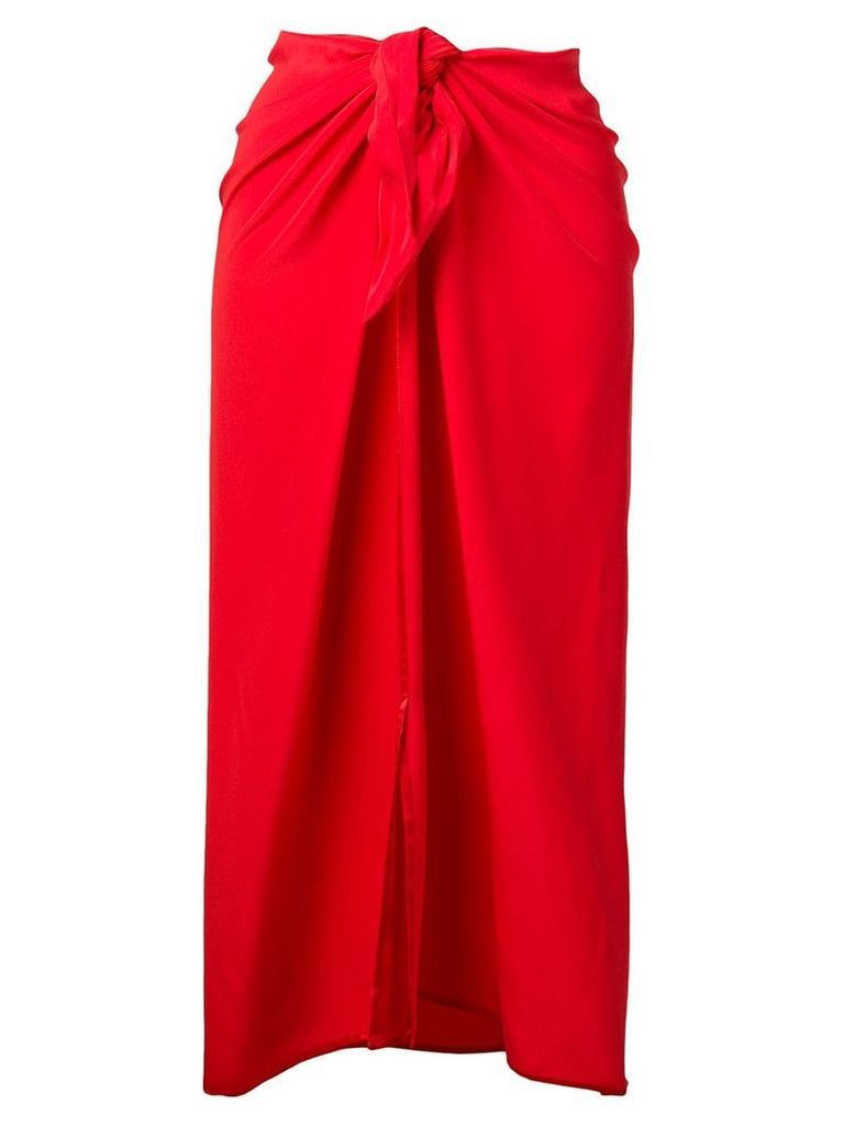 Jean Paul Knott midi sarong skirt - Red