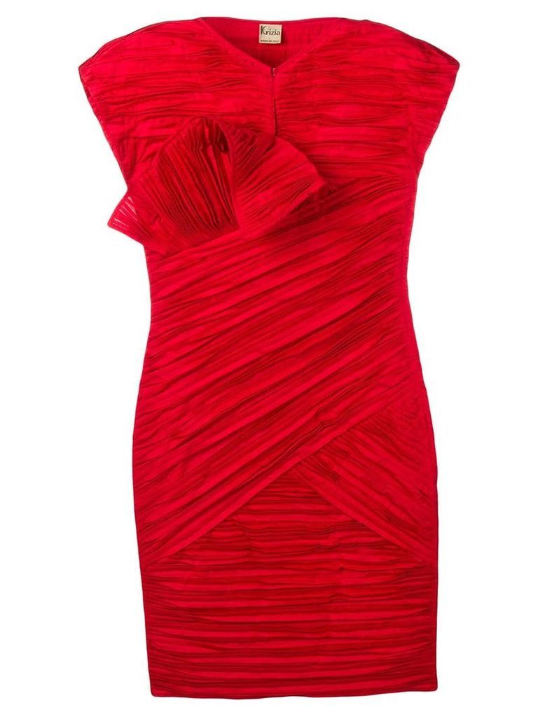 Krizia Vintage 1980's pleated dress - Red