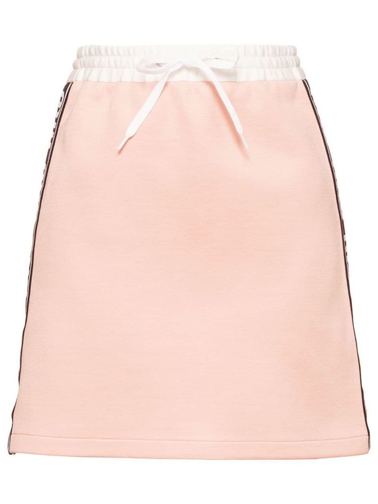 Miu Miu logo racing stripes skirt - Pink