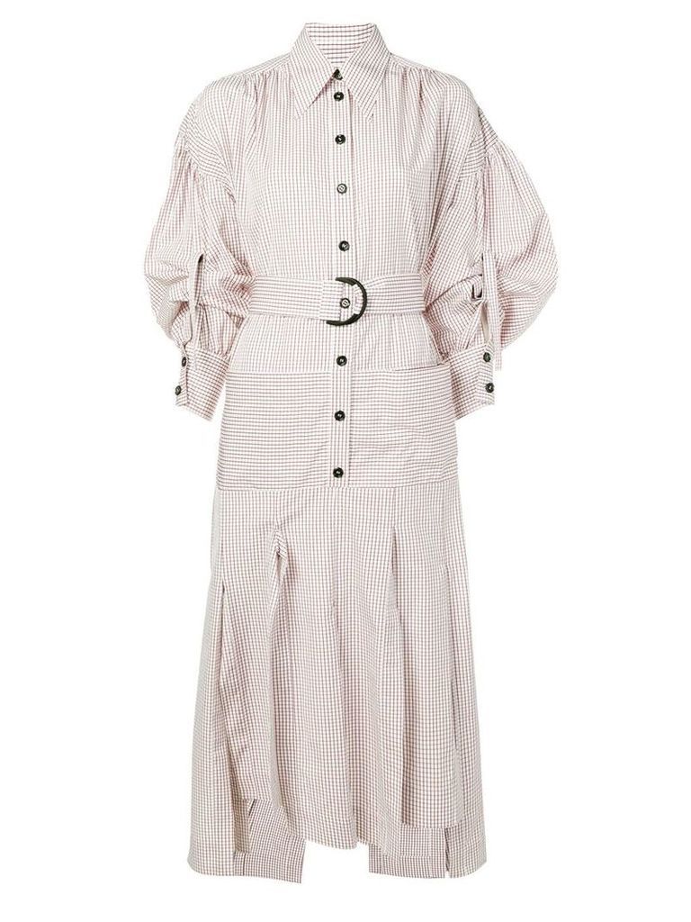 Eudon Choi grid print dress - White