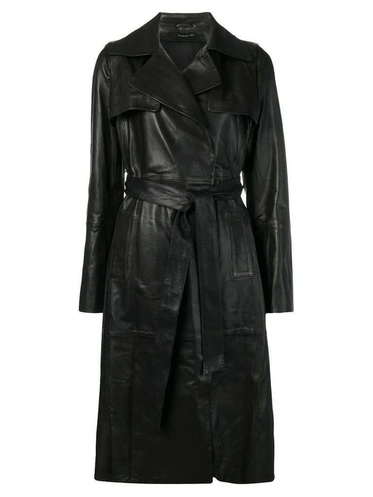 Federica Tosi leather trench coat - Black