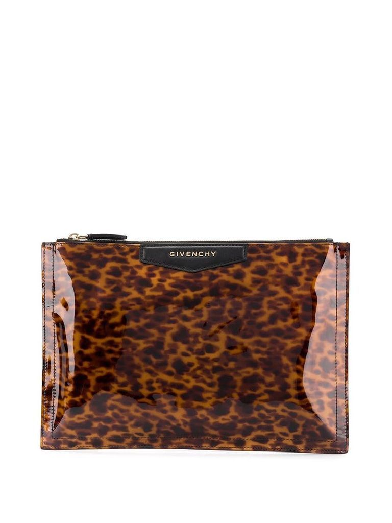 Givenchy Vintage 2000's animal-print clutch - Brown