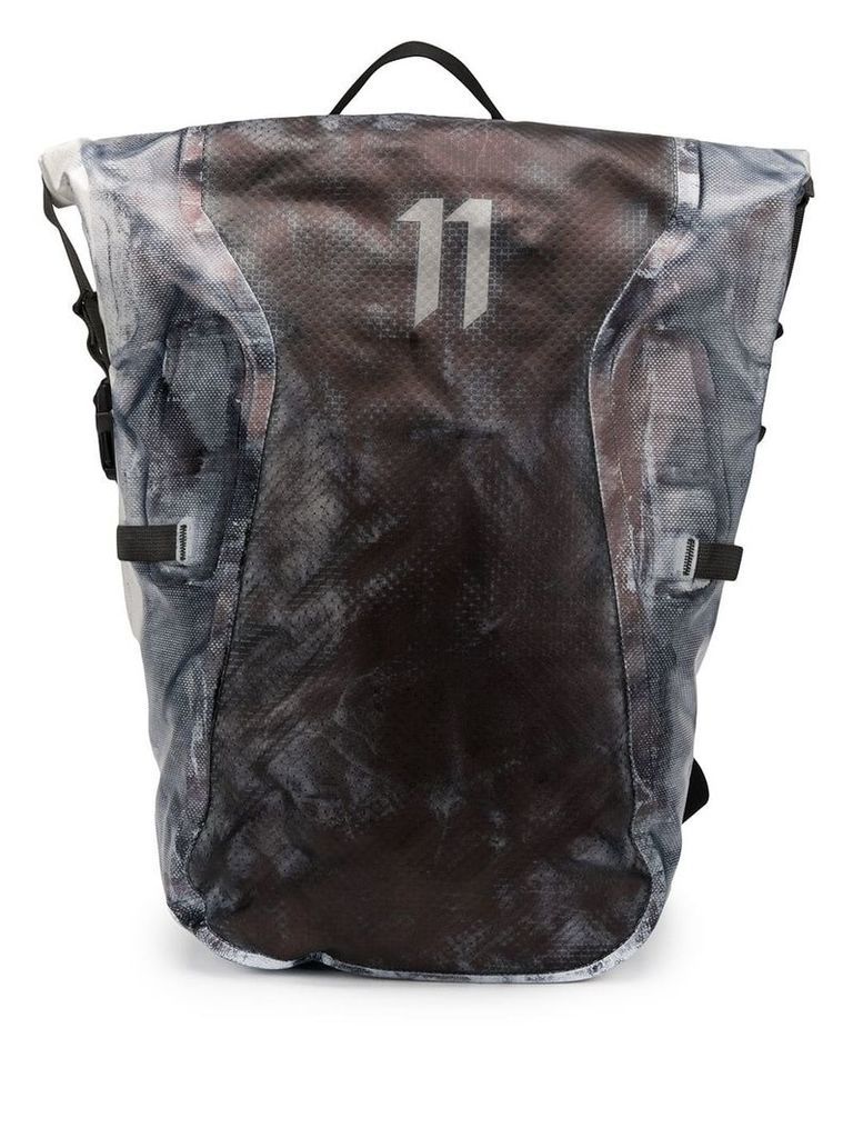 11 By Boris Bidjan Saberi distressed stained style backpack - Grey