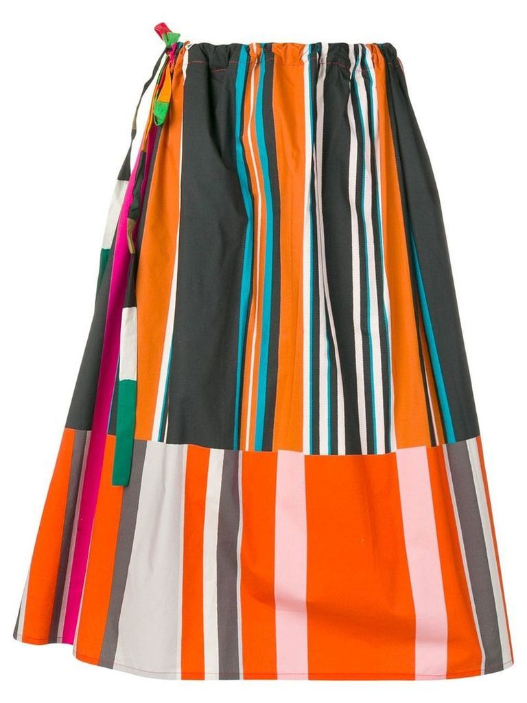 Pierre-Louis Mascia striped A-line skirt - Black