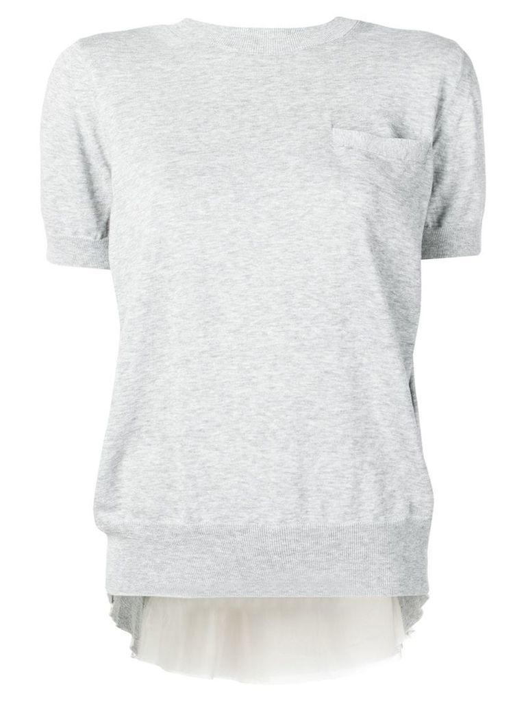 Sacai chest pocket T-shirt - Grey