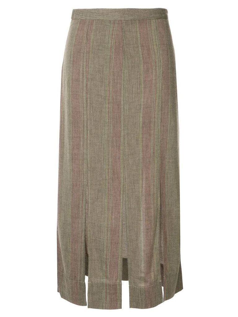 Bassike stripe gauze pleat skirt - Multicolour