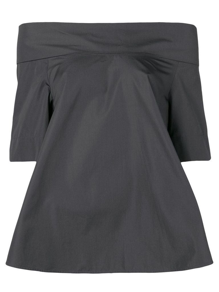 Aspesi boat neck structured blouse - Grey