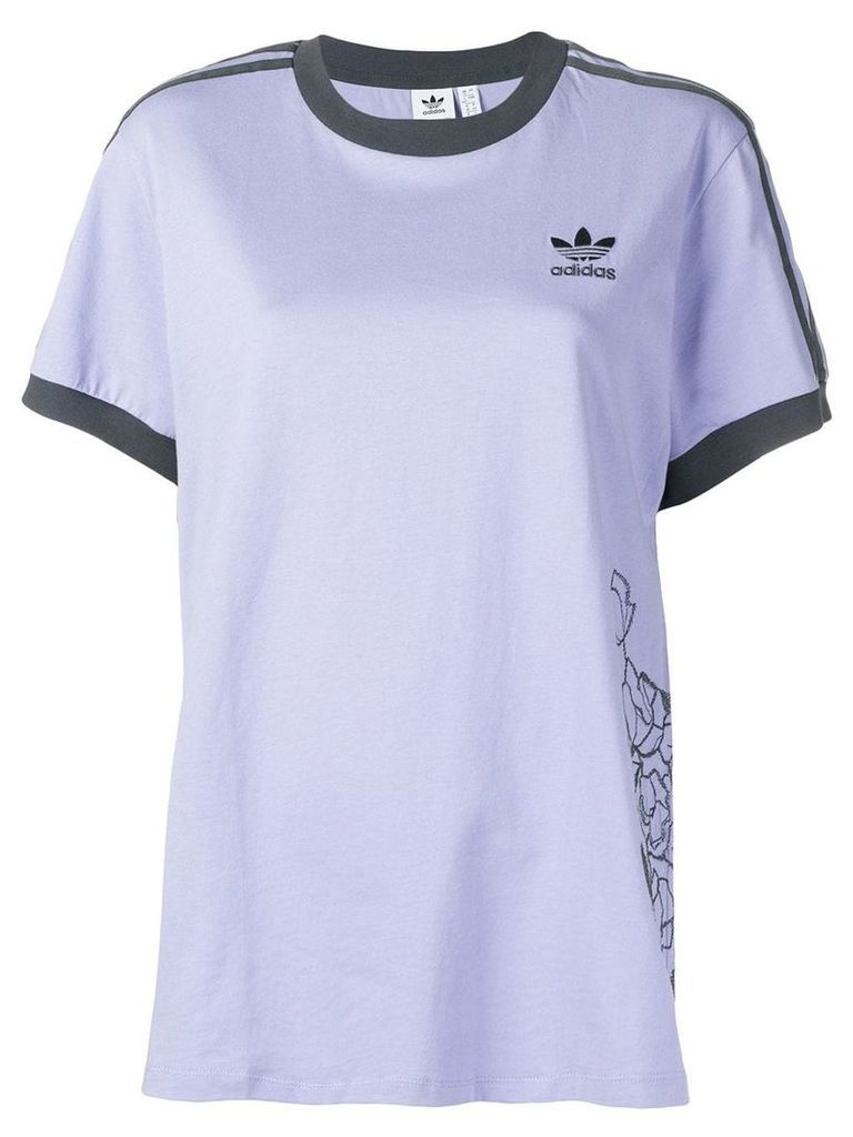 Adidas contrast logo T-shirt - Purple