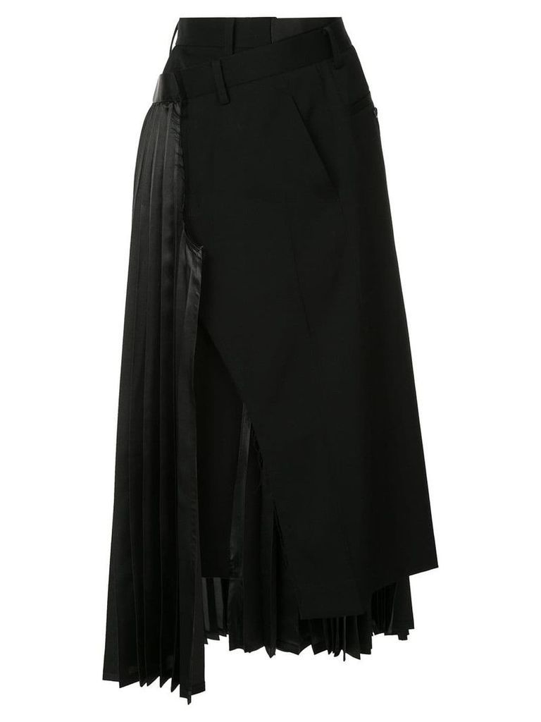 Junya Watanabe pleated asymmetric skirt - Black