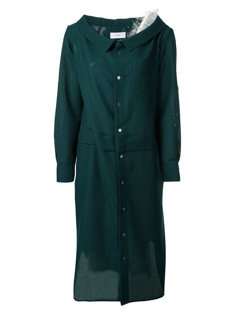 Facetasm layered button dress - Green