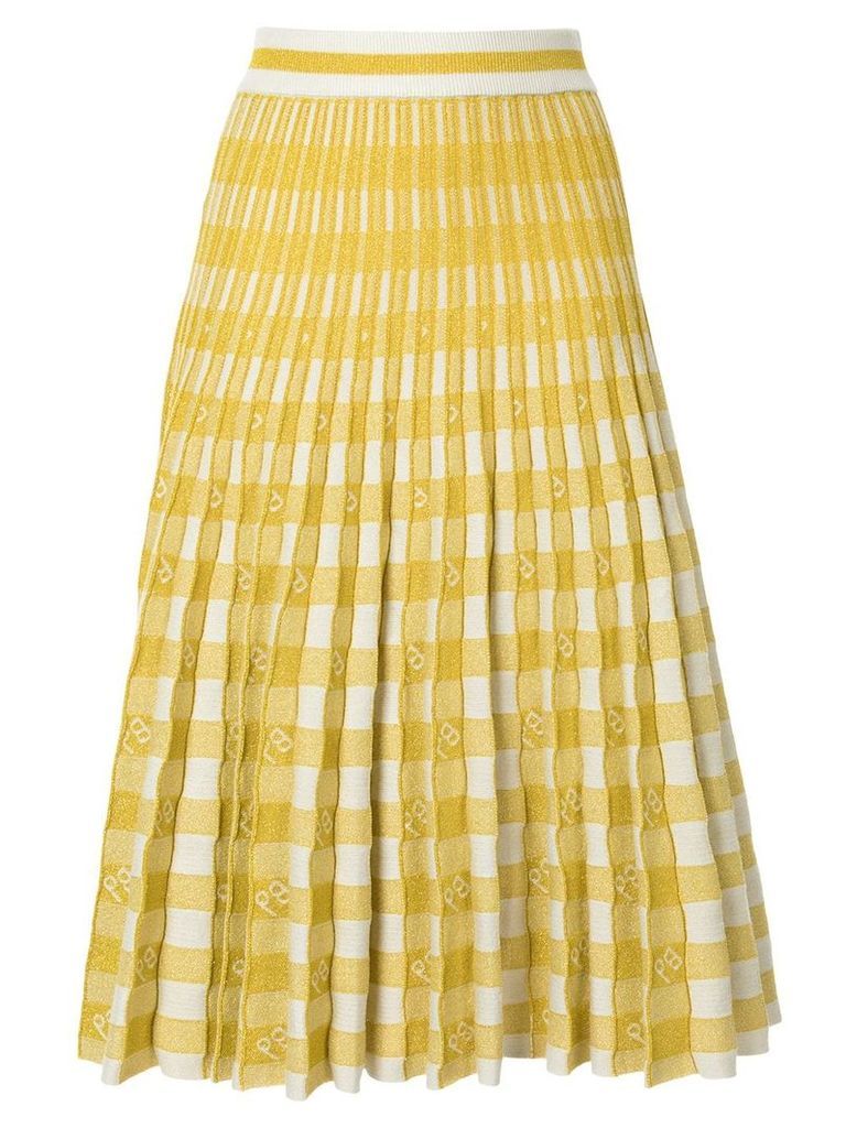 Baum Und Pferdgarten pleated gingham skirt - Yellow