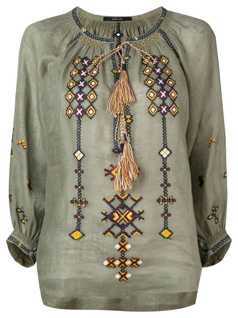 Vita Kin embroidered raglan blouse - Green