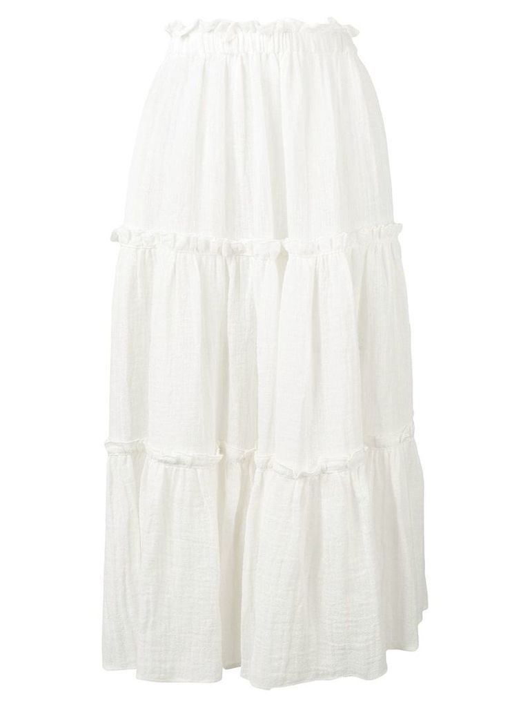 Lisa Marie Fernandez ruffle peasant skirt - White