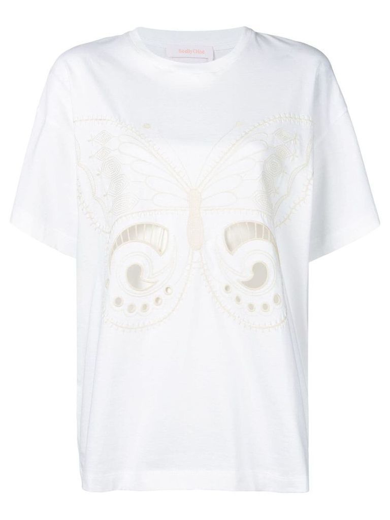 See By ChloÃ© embroidered T-shirt - White