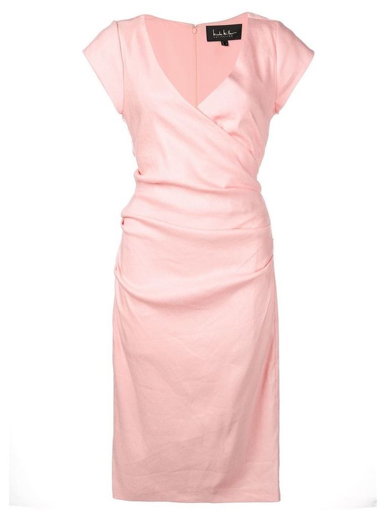 Nicole Miller wrap-front short dress - Pink