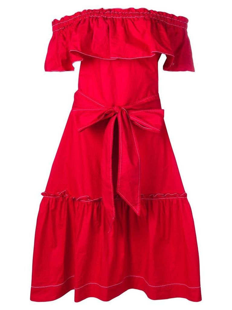 P.A.R.O.S.H. ruffle bardot dress - Red
