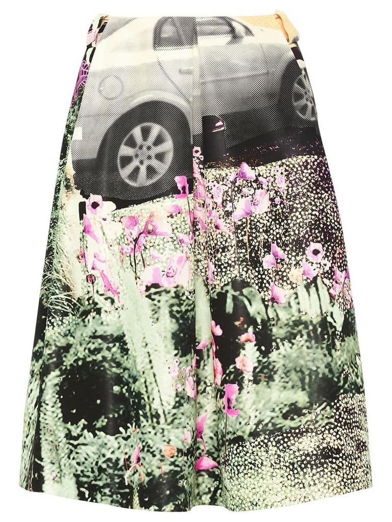Prada car print skirt - Green
