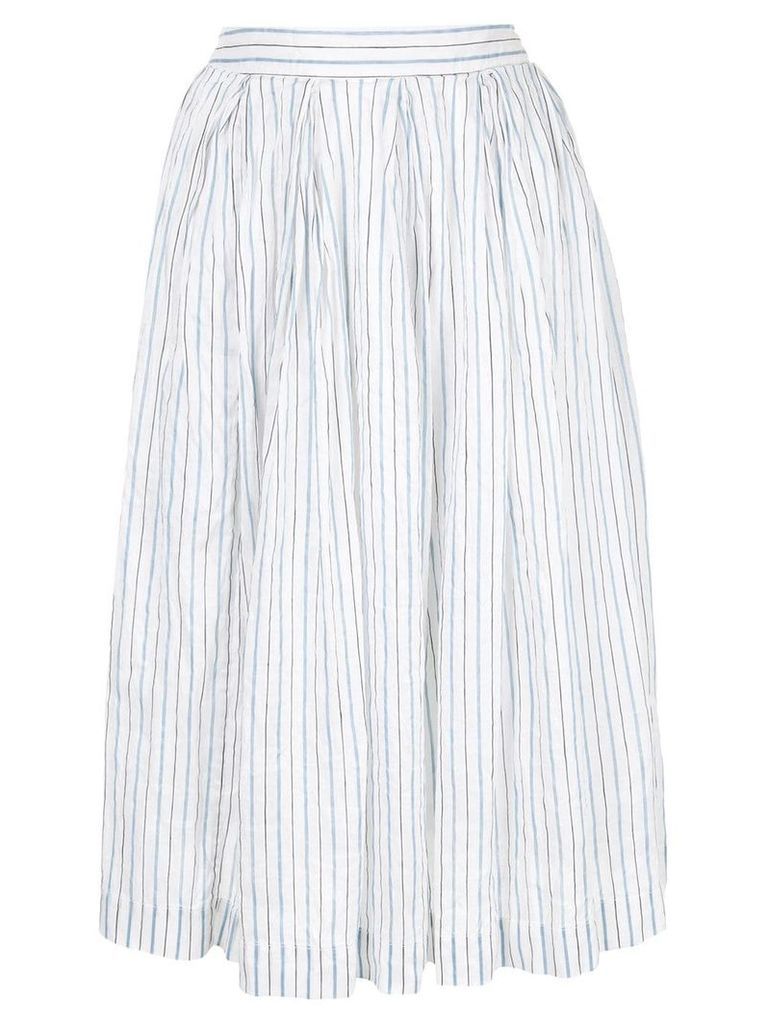 Casey Casey striped full skirt - White
