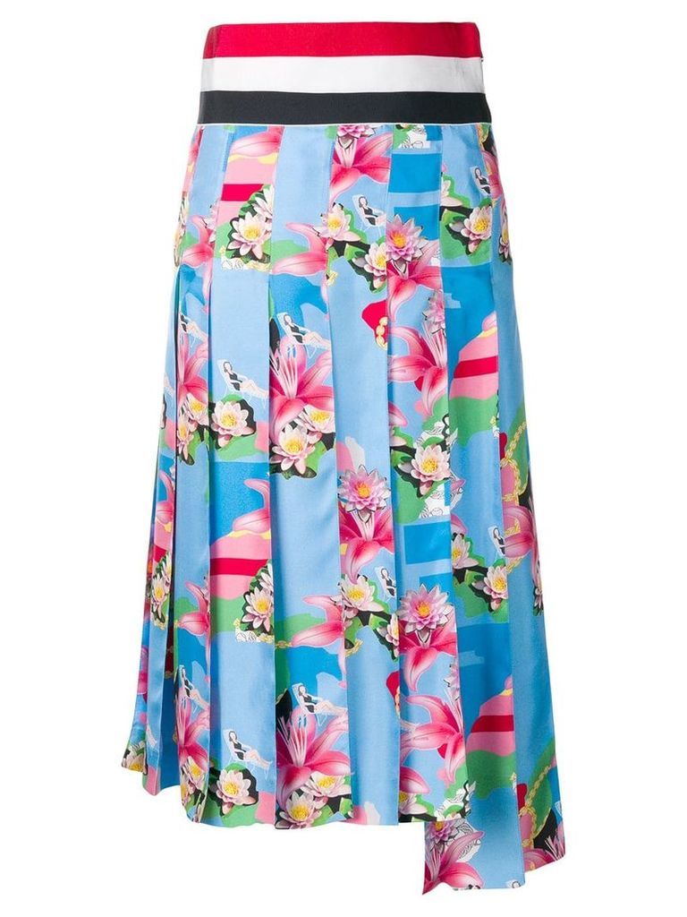 Thom Browne Supersized Waistband Floral Skirt - Blue