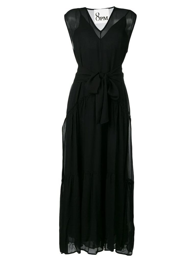 8pm belted maxi dress - Black