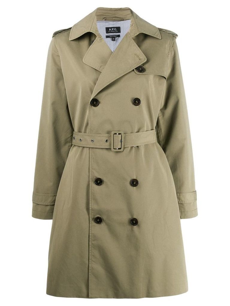 A.P.C. belted trench coat - Green