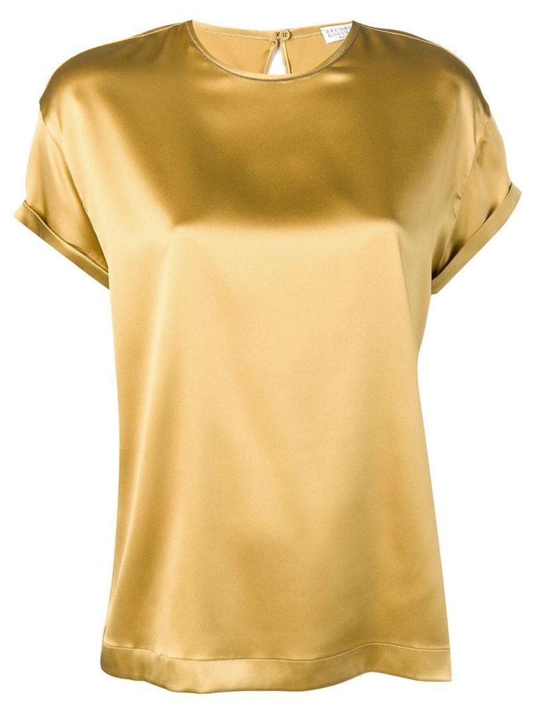 Brunello Cucinelli round-neck blouse - Gold