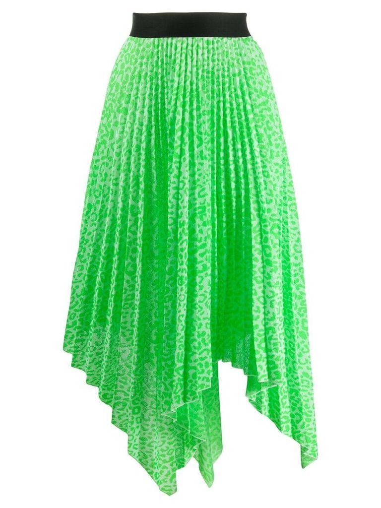 Nude patterned pleated skirt - Green