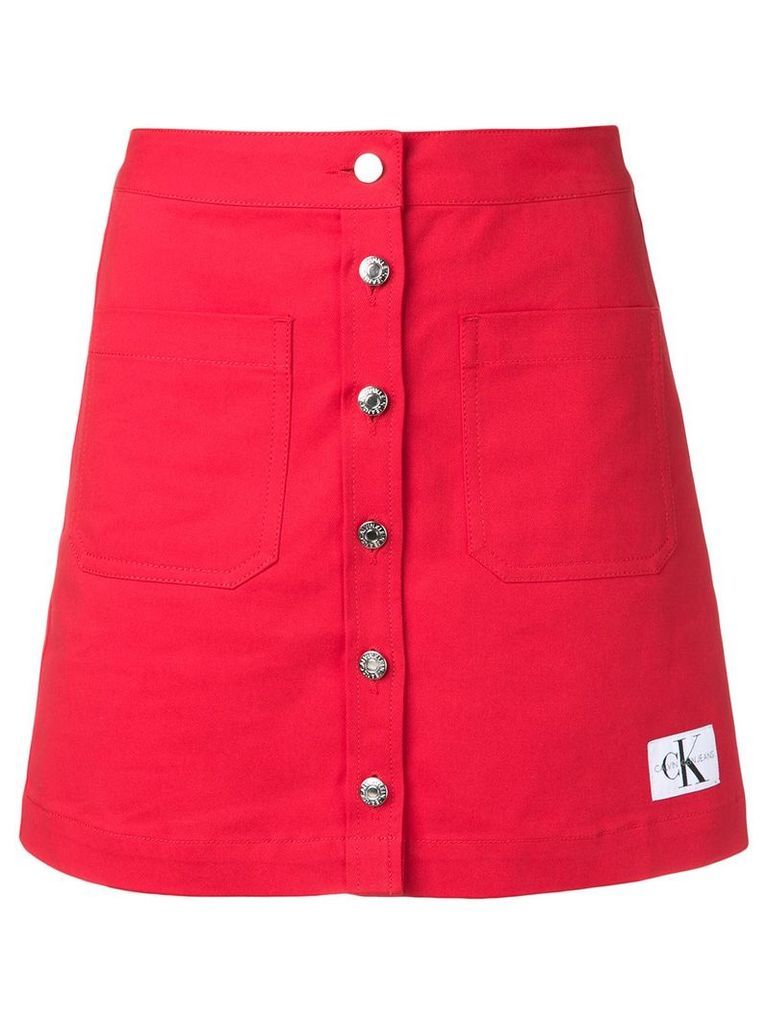Calvin Klein Jeans button up mini skirt - Red