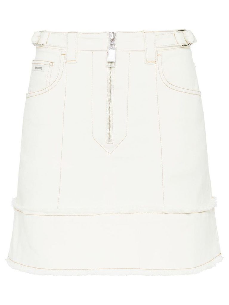 Miu Miu Stretch drill skirt - White