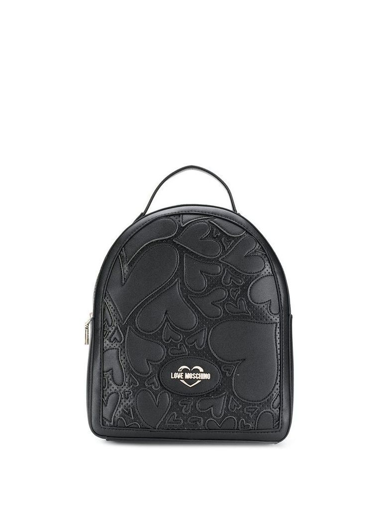 Love Moschino heart appliquÃ© backpack - Black