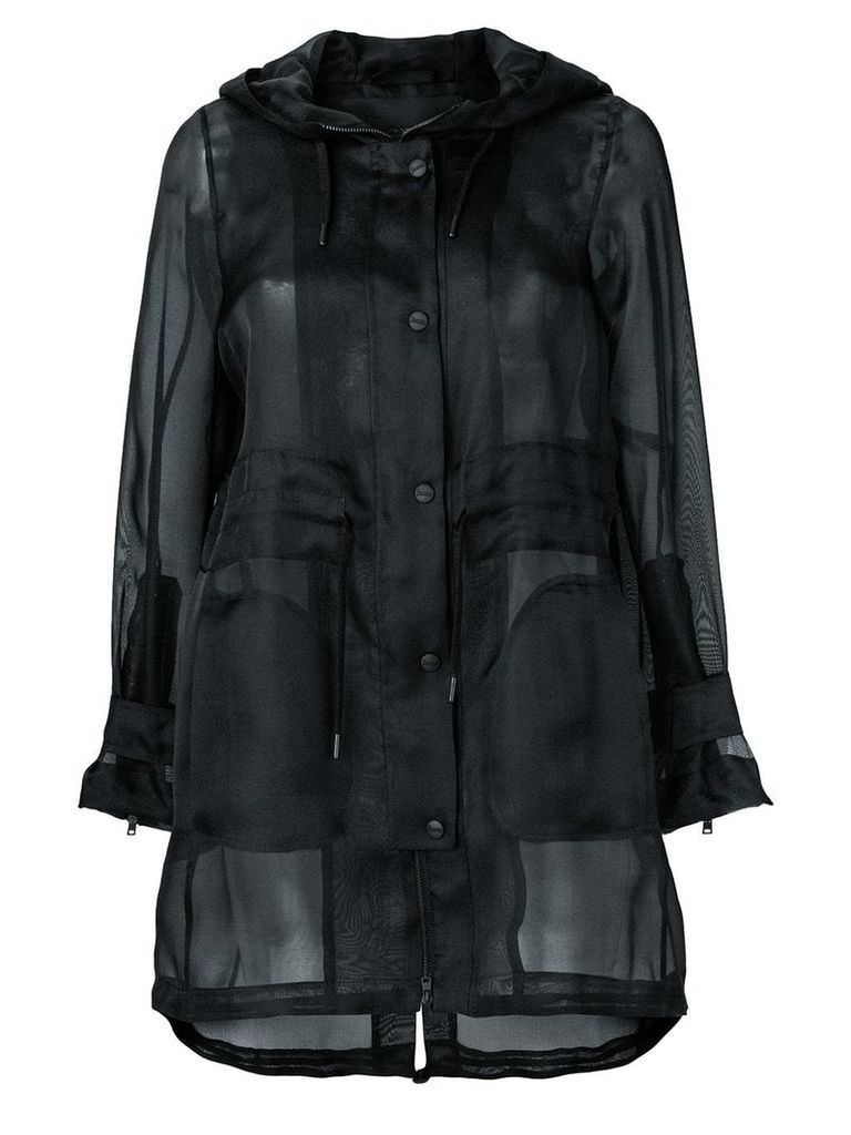 Herno sheer button up coat - Black