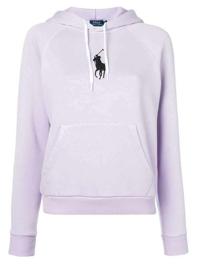 Ralph Lauren logo embellished hoodie - Purple
